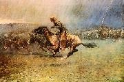 Frederick Remington The Stampede USA oil painting artist